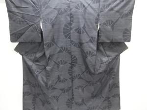 扇模様織出し本場泥大島紬着物